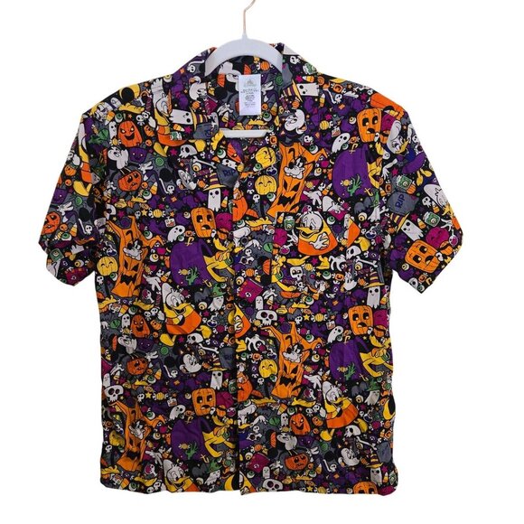 Disney 2022 Mickey And Friends Halloween Button Down Shirt Sleeve Shirt Size S - Picture 2 of 10